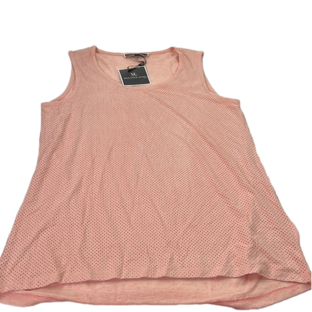 Melanie Lyne  Peach Brushed Suede Sleeveless Tank Top